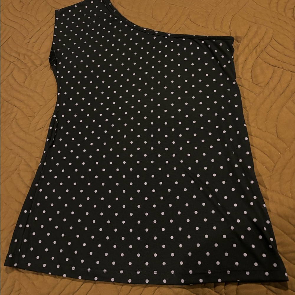 Black and White One Shoulder Sheath Top